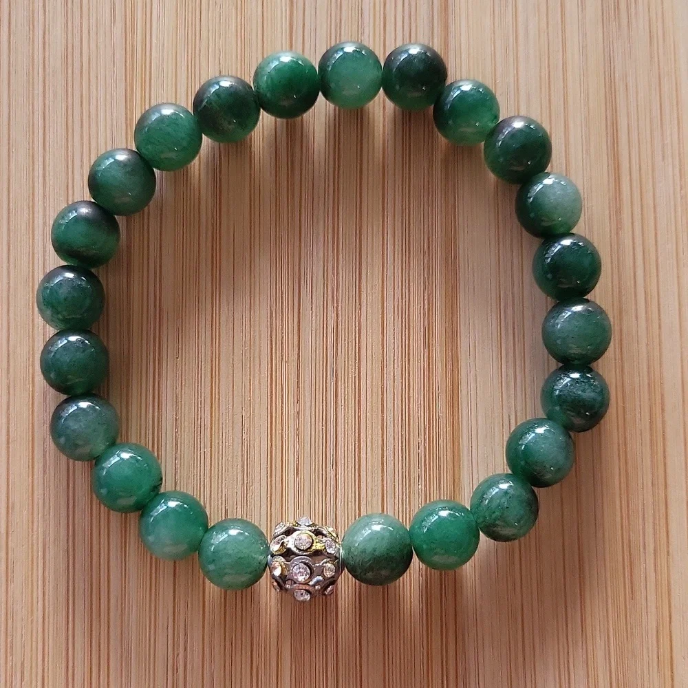 Genuine Jade Gemstone Stretch Bracelet